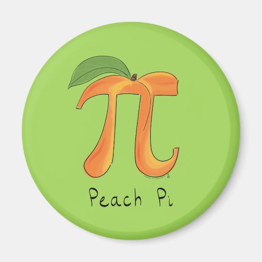 Funny Wiskunde Peach Pi-symbool Magneet (Voorkant)