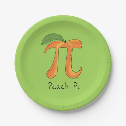 Funny Wiskunde Peach Pi-symbool Papieren Bordje (Voorkant)
