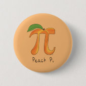 Funny Wiskunde Peach Pi-symbool Ronde Button 5,7 Cm (Voorkant)