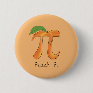 Funny Wiskunde Peach Pi-symbool Ronde Button 5,7 Cm