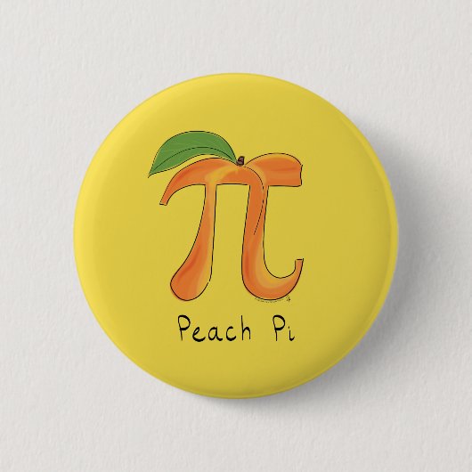 Funny Wiskunde Peach Pi-symbool Ronde Button 5,7 Cm (Voorkant)