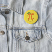 Funny Wiskunde Peach Pi-symbool Ronde Button 5,7 Cm (In situ)