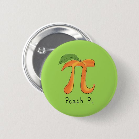 Funny Wiskunde Peach Pi-symbool Ronde Button 5,7 Cm (Voorkant /achterkant)
