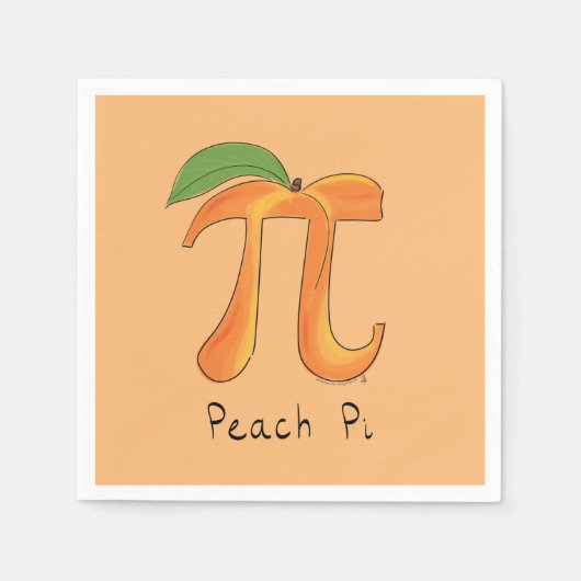 Funny Wiskunde Peach Pi-symbool Servet (Voorkant)