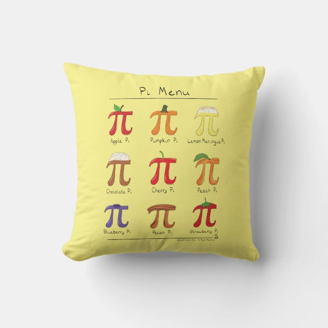 Funny Wiskunde Pi Day Menu Kussen (Voorkant)