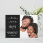 Funny Wiskunde Problem Black 2020 nieuwjaarsfoto Feestdagenkaart (Staand voorkant)