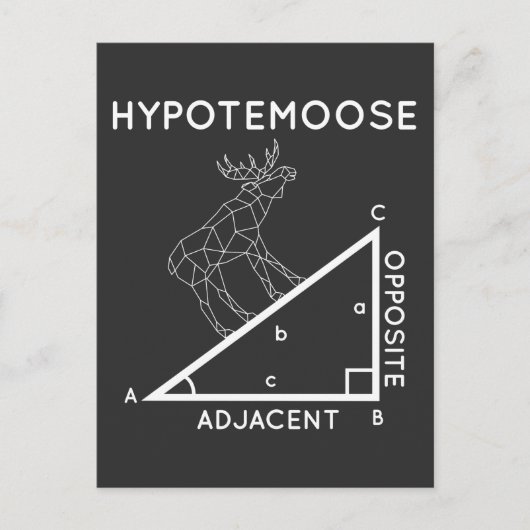 Funny Wiskunde Pun Moose Hypotenuse wiskundige. Briefkaart (Voorkant)