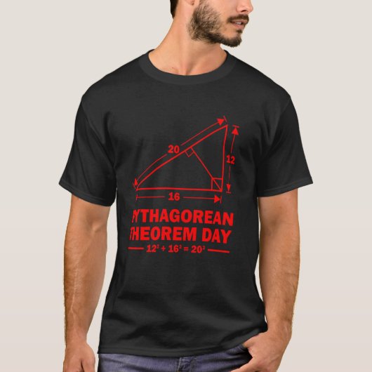 Funny Wiskunde Pythagorean Stelling Dag Wiskunde T T-shirt (Voorkant)