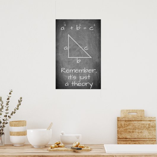 Funny Wiskunde Pythagorean Theorem Geometry Poster (Keuken)