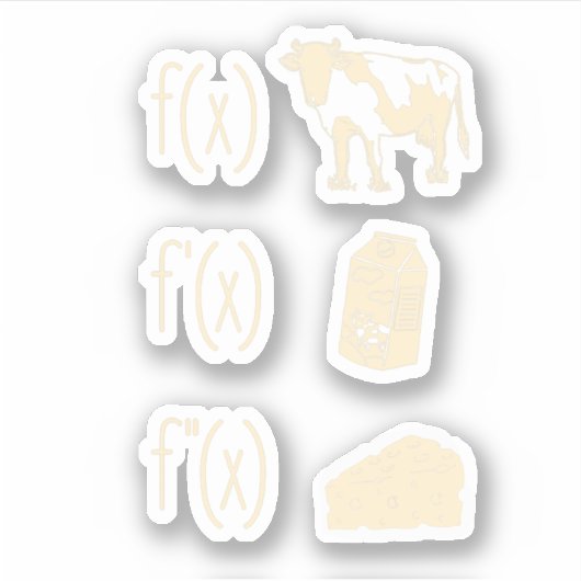 Funny Wiskunde Teacher Art Koe Melkkaas F Sticker (Voorkant)