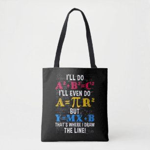Funny Wiskunde Teacher Humor Algebra Mathematics J Tote Bag