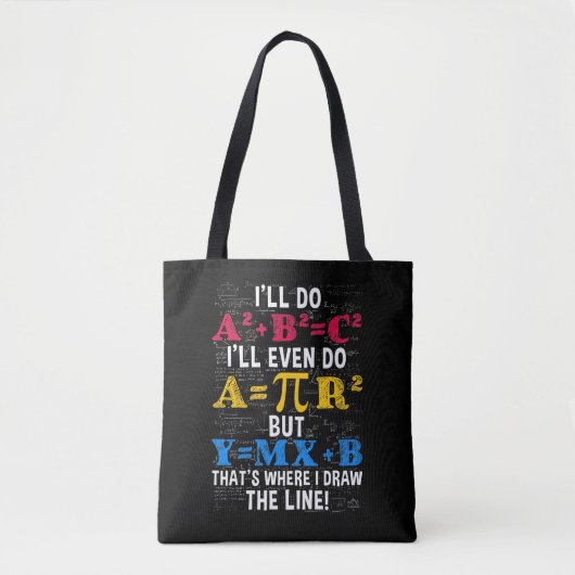 Funny Wiskunde Teacher Humor Algebra Mathematics J Tote Bag (Voorkant)