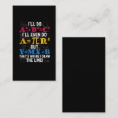 Funny Wiskunde Teacher Humor Algebra Mathematics J Visitekaartje (Voorkant / Achterkant)