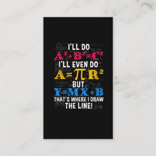 Funny Wiskunde Teacher Humor Algebra Mathematics J Visitekaartje