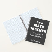 Funny Wiskunde Teacher Humor Pun Quote Persoonlijk Notitieboek (Binnen)