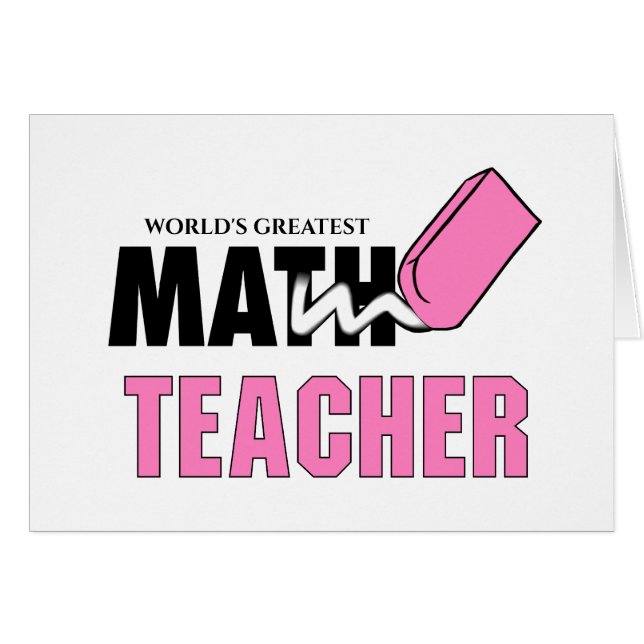 Funny Wiskunde Teacher Pink Eraser (Voorkant Horizontaal)