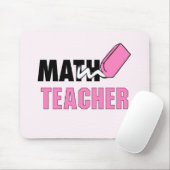Funny Wiskunde Teacher Pink Eraser Muismat (Met muis)