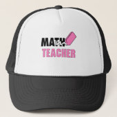 Funny Wiskunde Teacher Pink Eraser Trucker Pet (Voorkant)