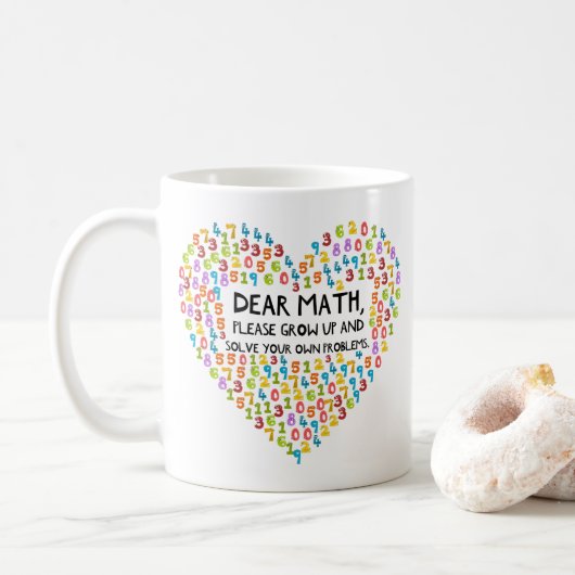 Funny Wiskunde Teacher Rainbow Heart Koffiemok (Met donut)