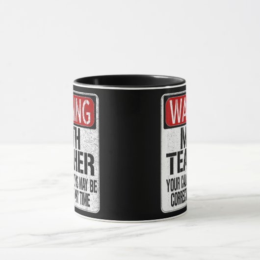 Funny Wiskunde Teacher Warning Sign Mok (Midden)