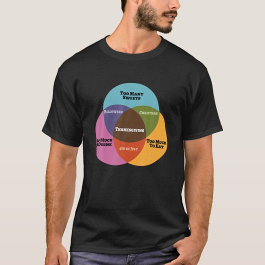 Funny Wiskunde Venn Diagram Meme Thanksgiving Xmas T-shirt (Voorkant)