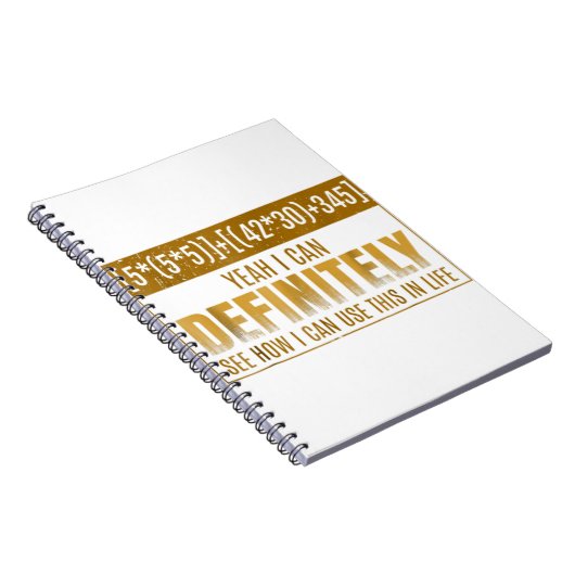 Funny Wiskunde vergelijking T-Shirt I Hate Wiskund Notitieboek (Rechterzijde)