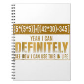 Funny Wiskunde vergelijking T-Shirt I Hate Wiskund Notitieboek (Voorkant)