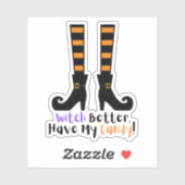 Funny Witch Better Have My Snoep Halloween Shoes Sticker (Vel)