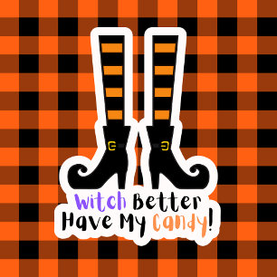 Funny Witch Better Have My Snoep Halloween Shoes Sticker