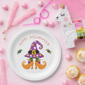 Funny Witch Feet Halloween Papieren Bordje (Feest)