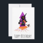 Funny Witch Firecracker Halloween Birthday Kaart<br><div class="desc">De Kaart van de verjaardag met Crashing Witch op FireCracker</div>