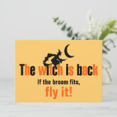 Funny Witch | Gepersonaliseerde Halloween Costume Kaart (Staand voorkant)