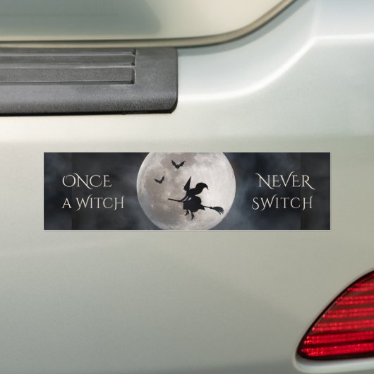 Funny Witch Halloween Bumpersticker (Op auto)
