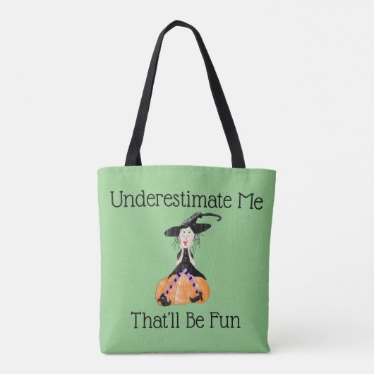 Funny Witch Halloween Canvas tas (Achterkant)