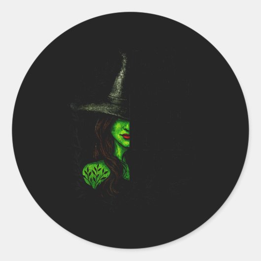 Funny Witch Halloween Don't Make Me Get My Flying Ronde Sticker (Voorkant)