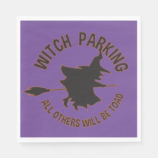 Funny Witch Parking Halloween Party Servet (Voorkant)