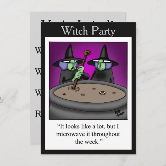 Funny Witch Party Uitnodigingen (Voorkant / Achterkant)