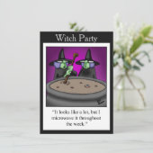 Funny Witch Party Uitnodigingen (Staand voorkant)