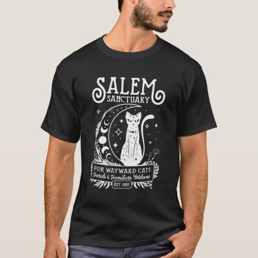 Funny Witch Salem Home voor Wayward Black Cats 169 T-shirt (Voorkant)
