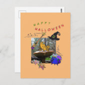 Funny Witch Toad Cartoon Humor Halloween Briefkaar Briefkaart (Voorkant / Achterkant)
