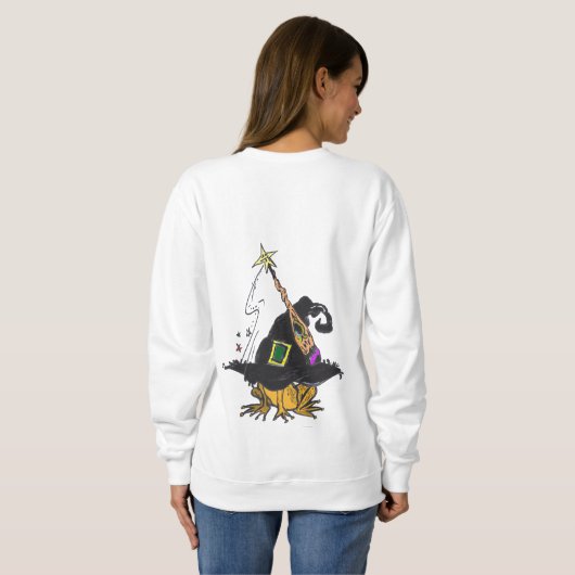 Funny Witch Toad Cartoon Humor Sweatshirt (Achterkant volledig)
