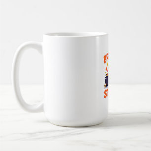 Funny Witch Yoga Design - "Brew & Stretch" Cartoon Koffiemok