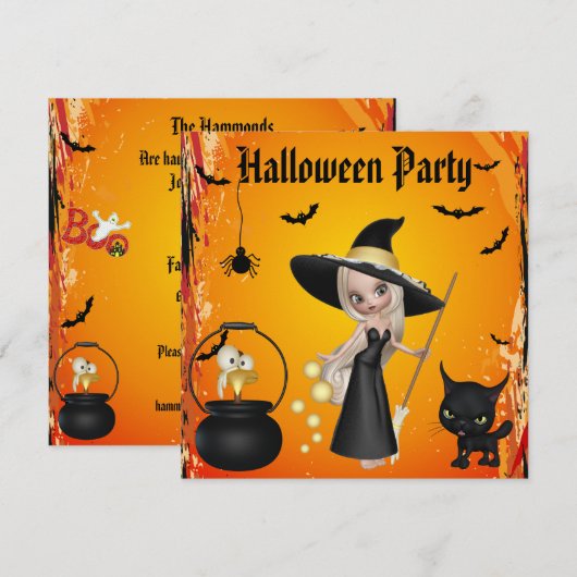 Funny Witches Brew Halloween Party nodigt uit Kaart (Voorkant / Achterkant)