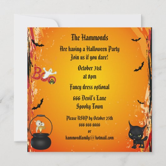 Funny Witches Brew Halloween Party nodigt uit Kaart (Achterkant)