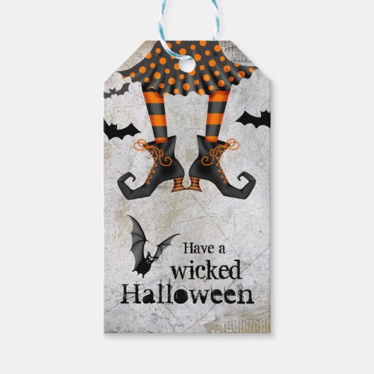 Funny Witches Legs Wied Halloween Cadeaulabel (Voorkant)