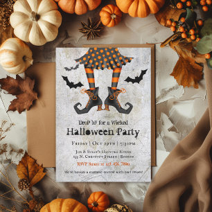 Funny Witches Legs Wied Halloween Party Kaart
