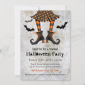 Funny Witches Legs Wied Halloween Party Kaart (Voorkant)