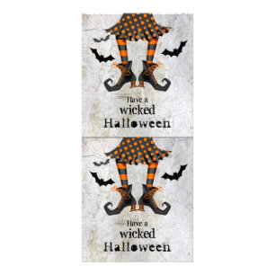 Funny Witches Legs Wied Halloween Reclamekaart