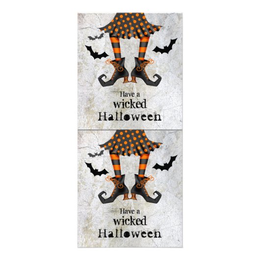 Funny Witches Legs Wied Halloween Reclamekaart (Voorkant)