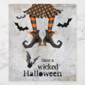 Funny Witches Legs Wied Halloween Wijn Etiket (Enkel label)